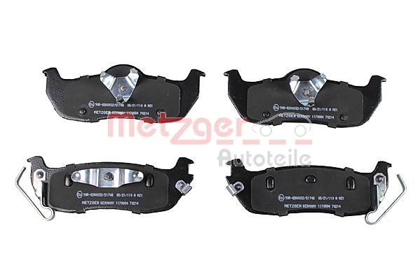 METZGER 1170884 Bremsbelagsatz, Scheibenbremse